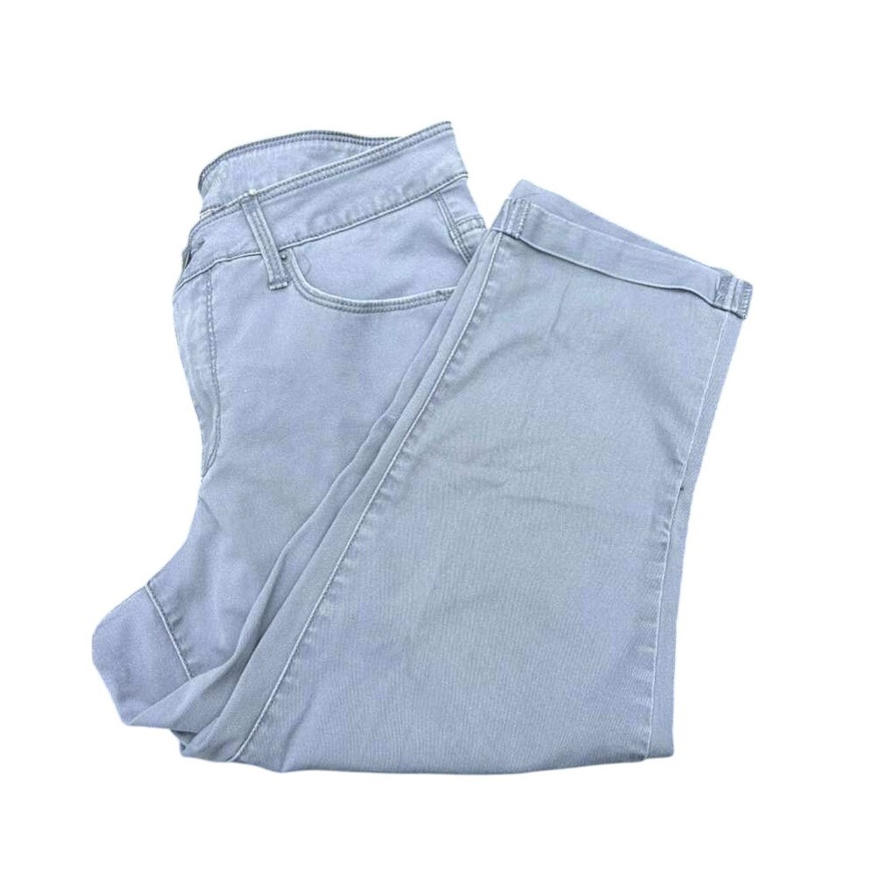 Faded Glory Womens Gray Capri Pants Size 12 Stretch Cuffed Hem Mid Rise Casual